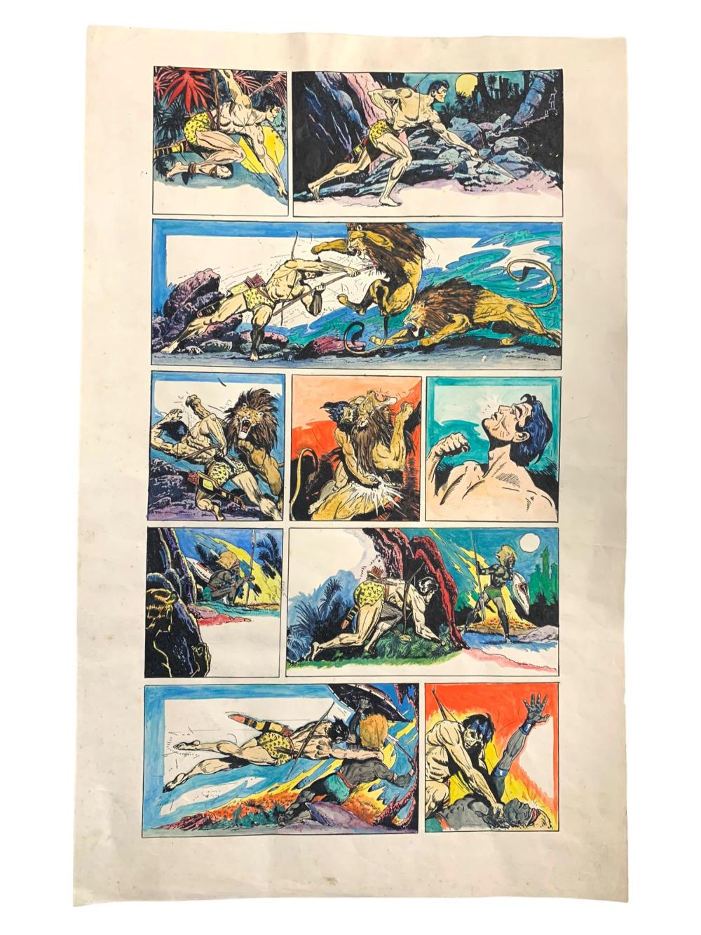 Hogarth (Burne) Artwork for the Tarzan and N'ani series sold by Chiswick Auctions, lot 153 — auction record photograph