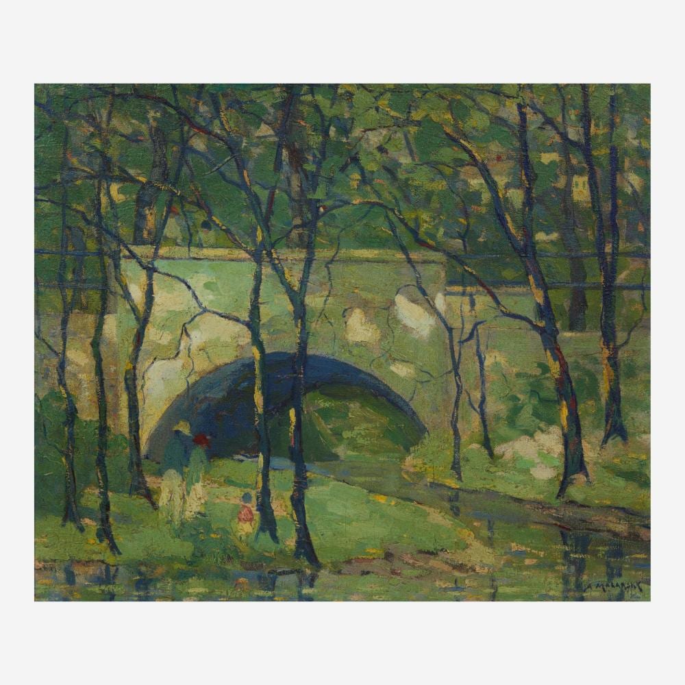 Abram Molarsky comparable auction result: abram molarsky american russian 1883 1951 bridge scene