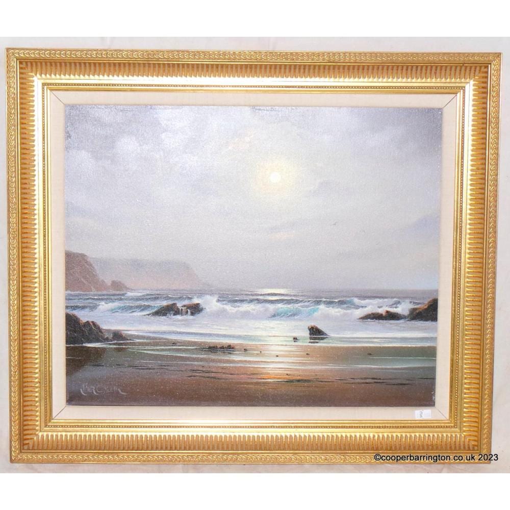 peter cosslett oil seascape in the moonlight · Cooper Barrington LLP · 2023-05-20 Peter Cosslett comparable auction result: peter cosslett oil seascape in the moonlight