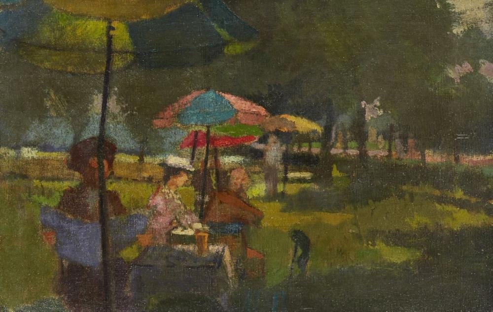 Edward Middleditch comparable auction result: edward middleditch british 1923 1987 in the park 1949 oil on canvas signed titled and da