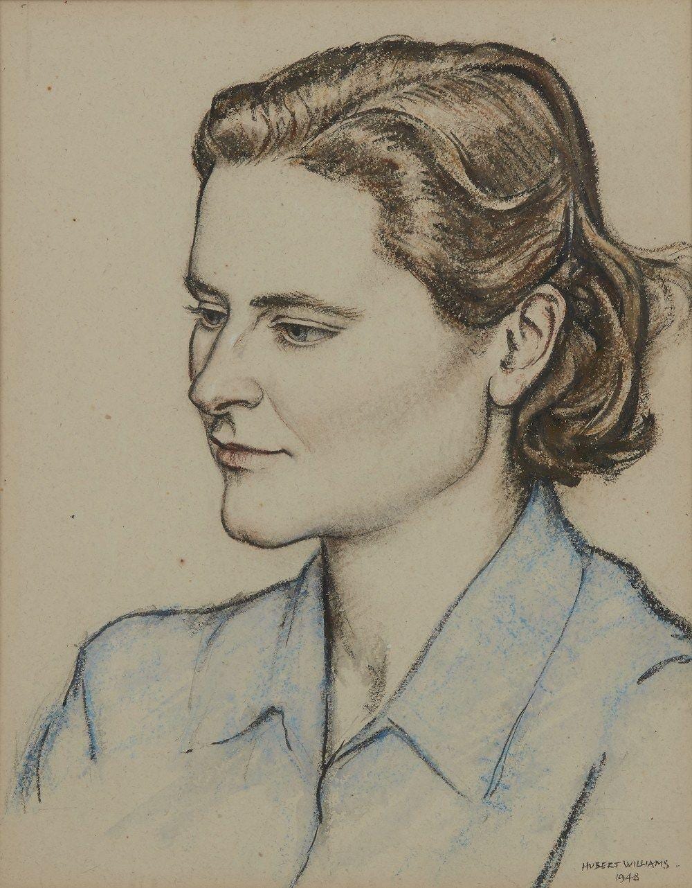 Hubert Williams comparable auction result: hubert williams british 1905 1989 portrait of a woman 1948 pastel and watercolour on paper