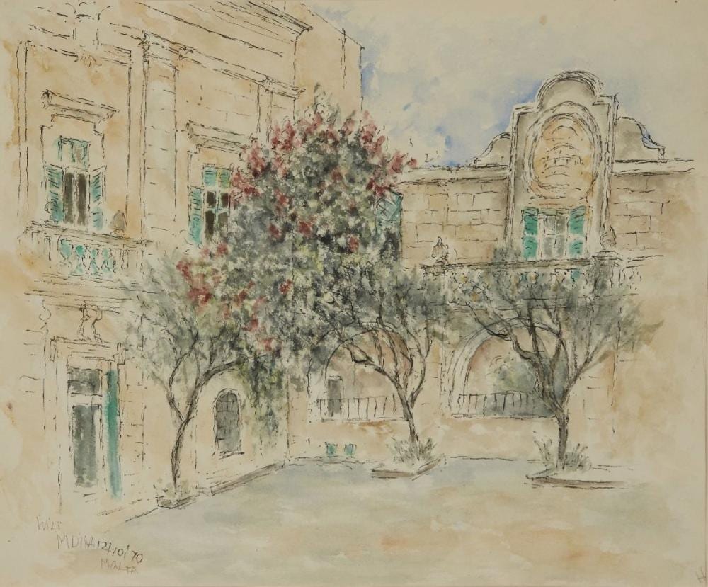 katerina wilczynski german 1894 1978 malta 1970 watercolour and pen on paper signed date · Roseberys · 2023-06-06 Katerina Wilczynski comparable auction result: katerina wilczynski german 1894 1978 malta 1970 watercolour and pen on paper signed date