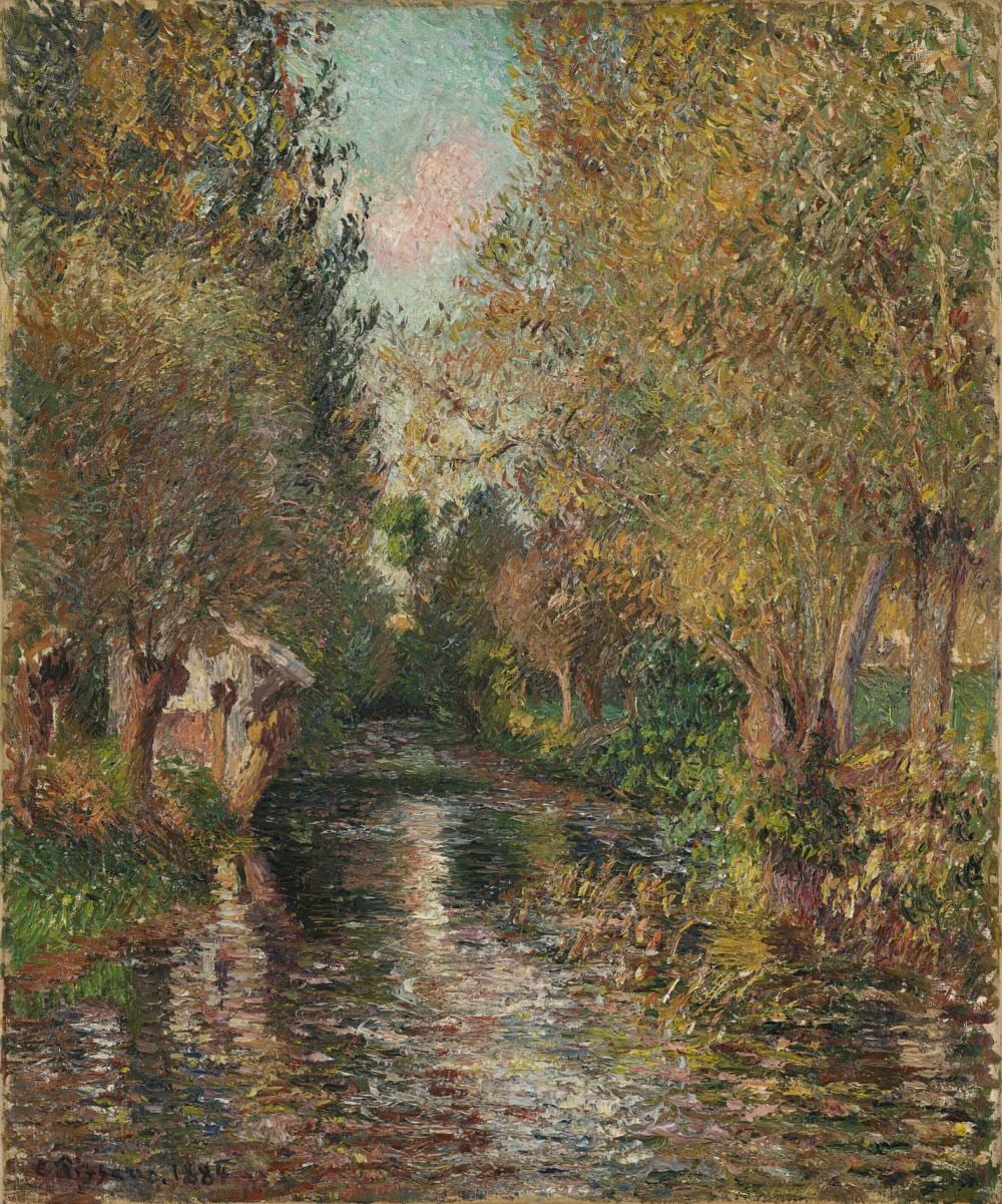 Camille Pissarro (1830 - 1903) Le lavoir de Bazincourt oil on canvas 65.2 x comparable sale