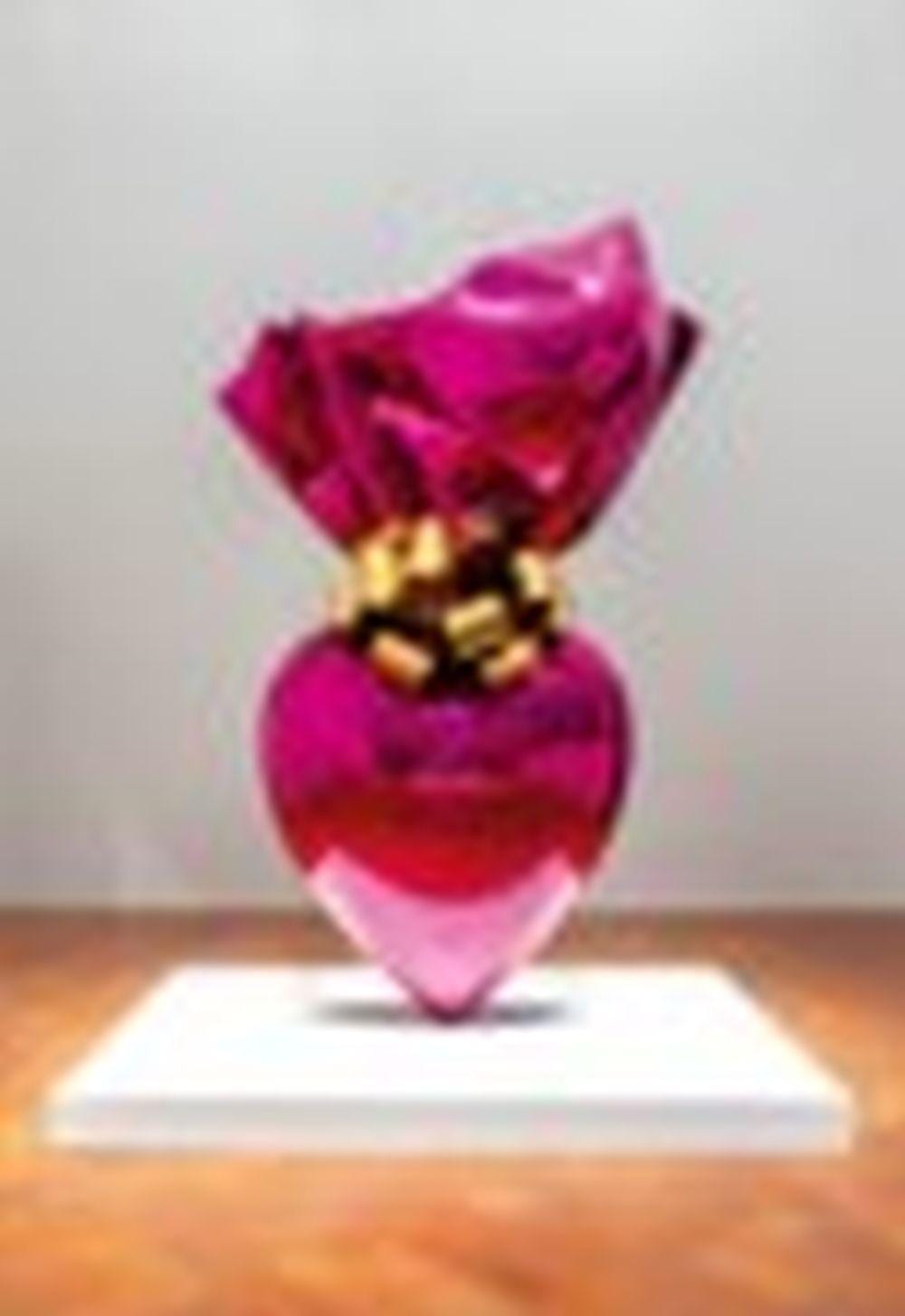 Jeff Koons comparable auction result: jeff koons b 1955 sacred heart magenta gold mirror polished stainless