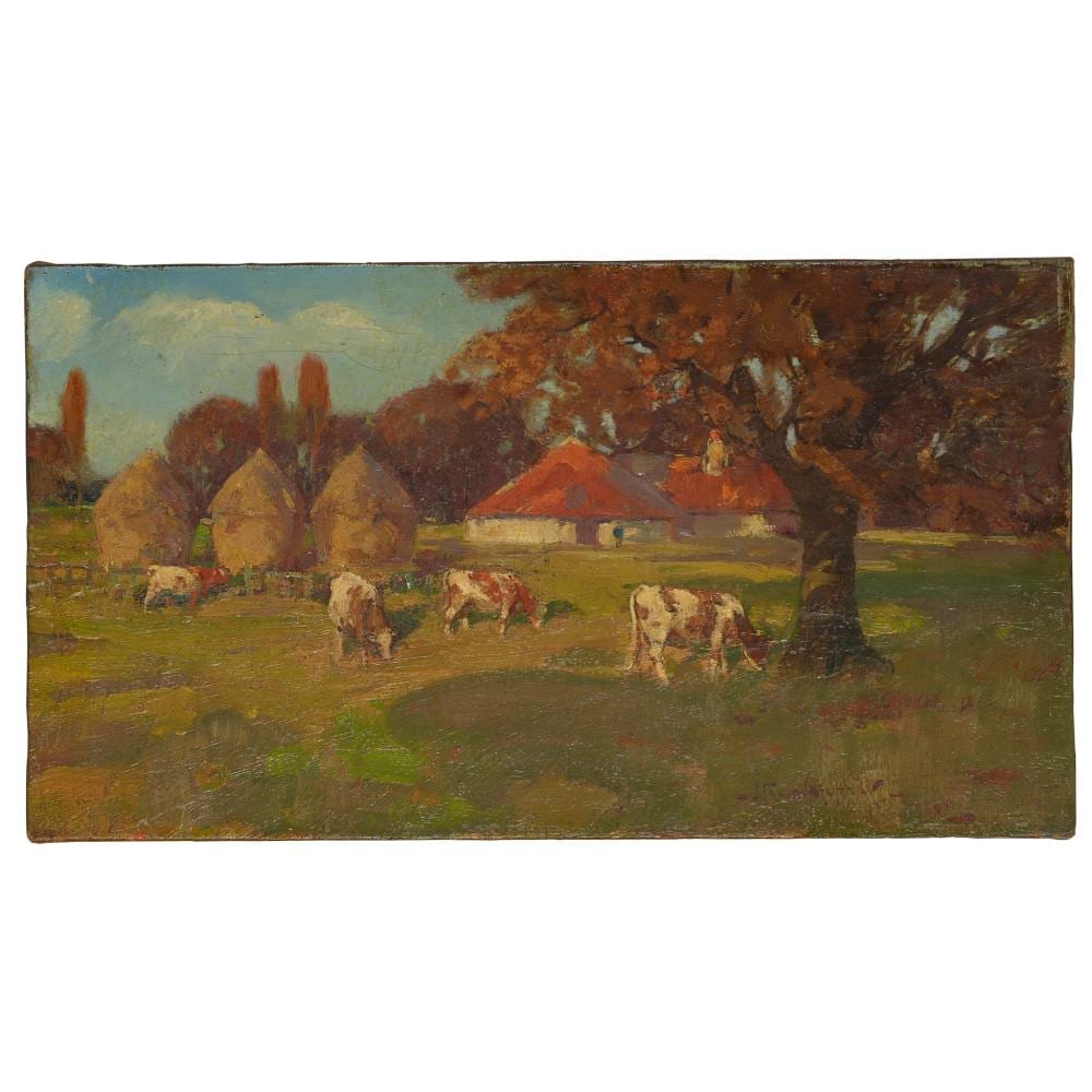 John Reid Murray comparable auction result: john reid murray scottish 1861 1906 stooks in summer