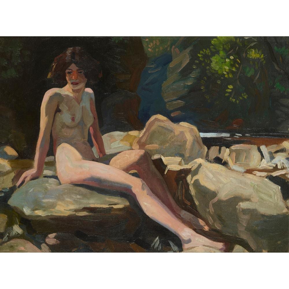 Eric Robertson comparable auction result: eric harald macbeth robertson scottish 1887 1941 by the rock pool
