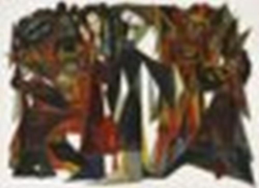 Lin Fengmian (1900-1991) Opera Figures: Lotus Lantern Framed, oil on canvas comparable sale