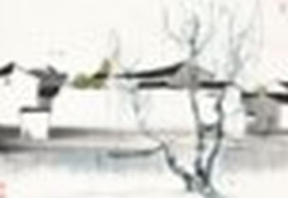 Wu Guanzhong (1919-2010) By the Banks Scroll, mounted and framed, ink and c comparable sale
