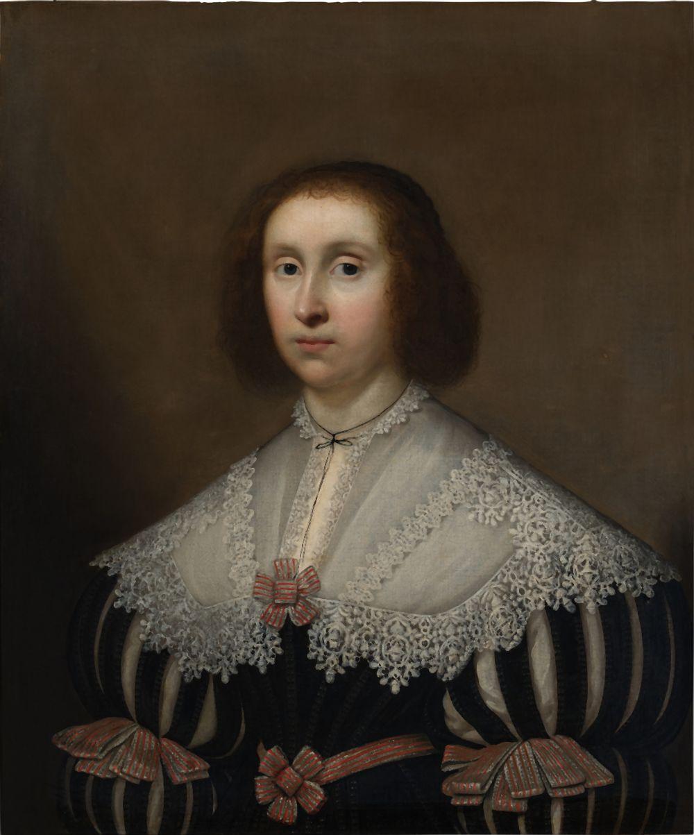Cornelis Jonson van Ceulen comparable auction result: portrait of a lady in a black dress and white lace collar