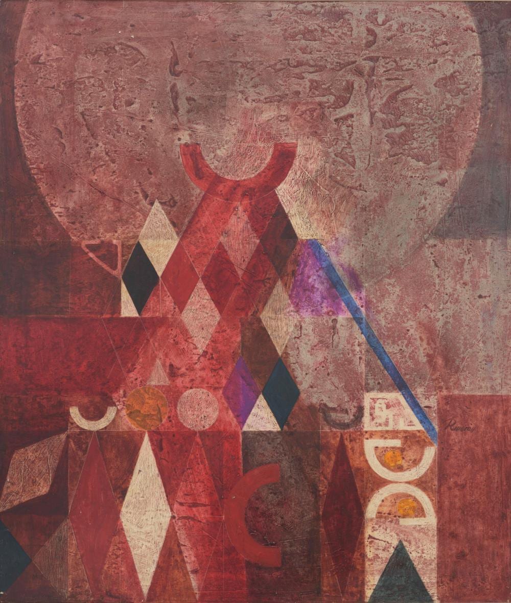 Jorge Riveros (1934) Union ad Infinitum, 1983 Mixta sobre lienzo Medidas: 100 X 85 cm comparable sale
