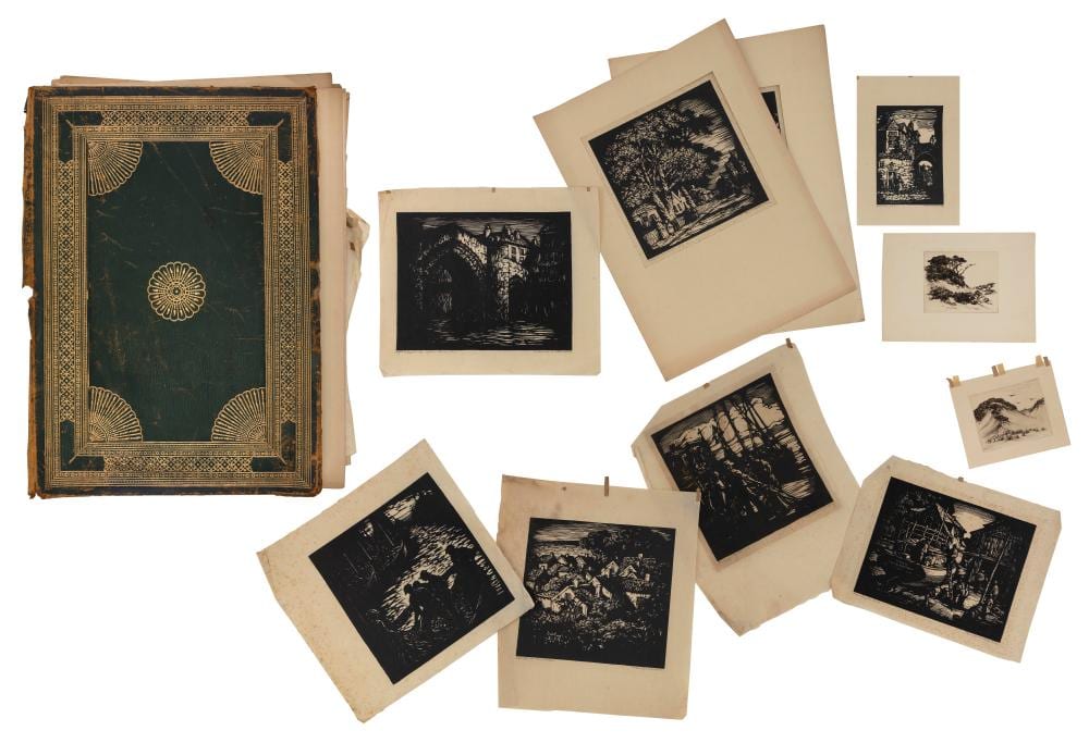 Donald Frederick Witherstine comparable auction result: donald frederick witherstine massachusetts 18965 1961 large portfolio of etching and woodblock prints sheet sizes from 7 x 6 to 13 x 11 unframed