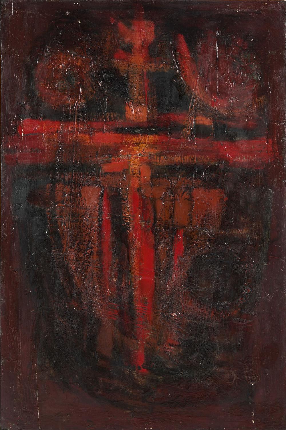 Roger Edgar Gillet comparable auction result: roger edgar gillet 1924 2004 sans titre circa 1954 huile sur panneau