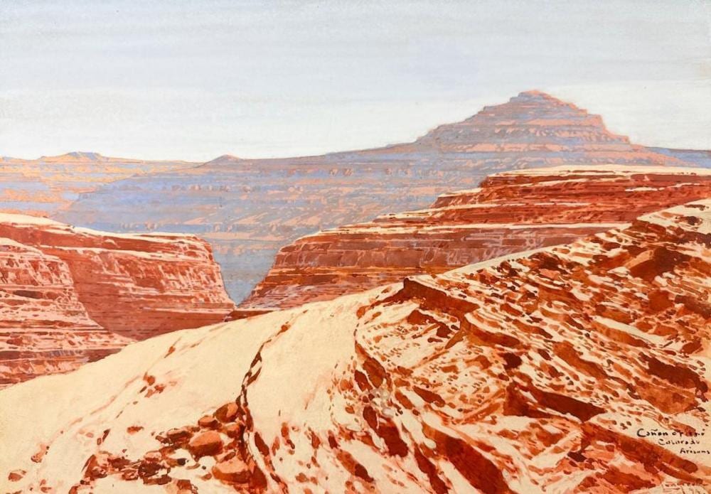 Fernand Harvey Lungren comparable auction result: fernand harvey lungren 1857 1932 watercolor canon of the colorado arizona 1894