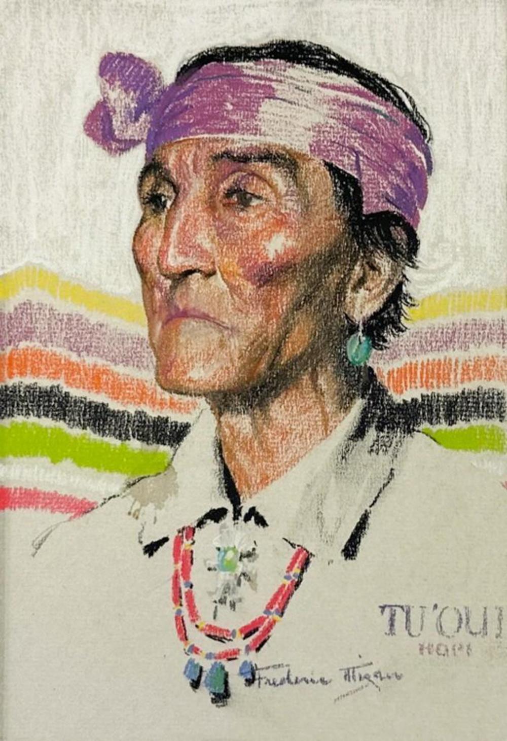 Frederic Kimball Mizen comparable auction result: frederic kimball mizen 1888 1964 signed pastel hopi tu oui