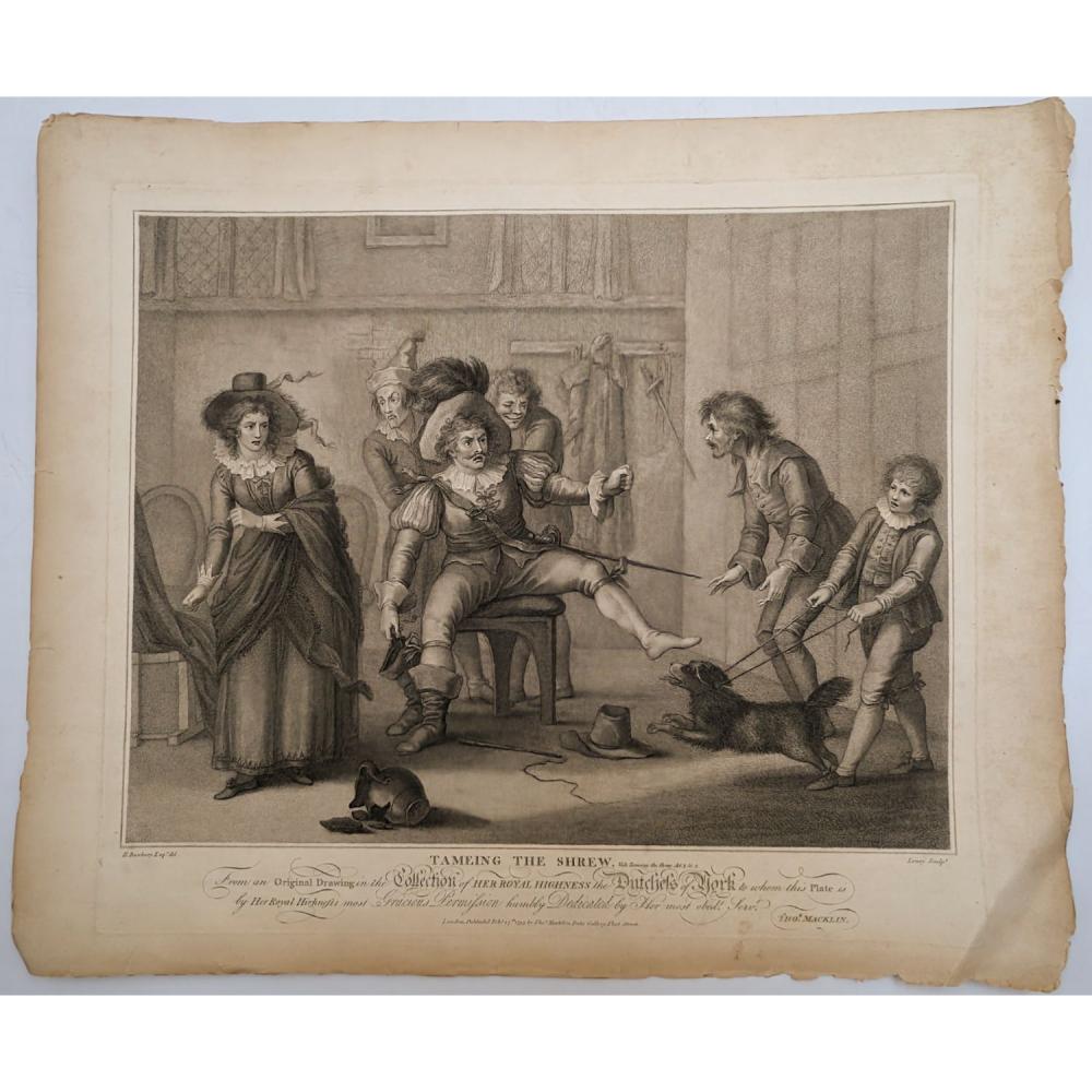 WILLIAM HENRY BUNBURY 1750-1811 ETCHING "TAMING THE SHREW" sold by RB Fine Arts, lot 182 — auction record photograph
