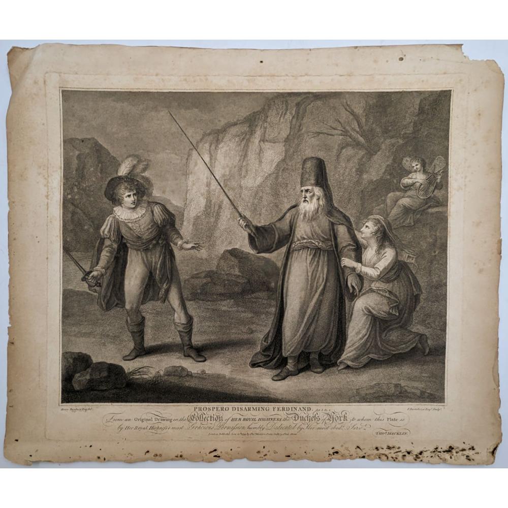 WILLIAM HENRY BUNBURY 1750-1811 ETCHING "PROSPERO DISARMING FERDINAND" sold by RB Fine Arts, lot 184 — auction record photograph