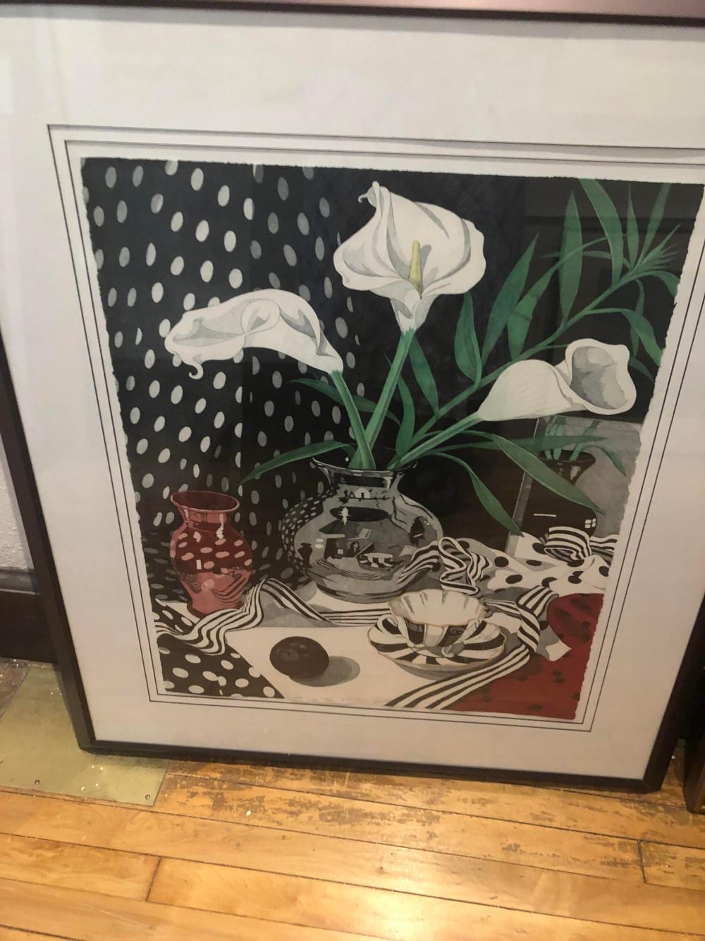 sherrie wolf american calla lilies and plum ed a p signed and notated in pencil framed · Link Auction Galleries · 2023-05-26 Sherrie Wolf comparable auction result: sherrie wolf american calla lilies and plum ed a p signed and notated in pencil framed
