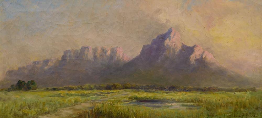 Edward Churchill Mace comparable auction result: edward churchill mace sa 1863 1976 oil mountain landscape signed 35 x 75