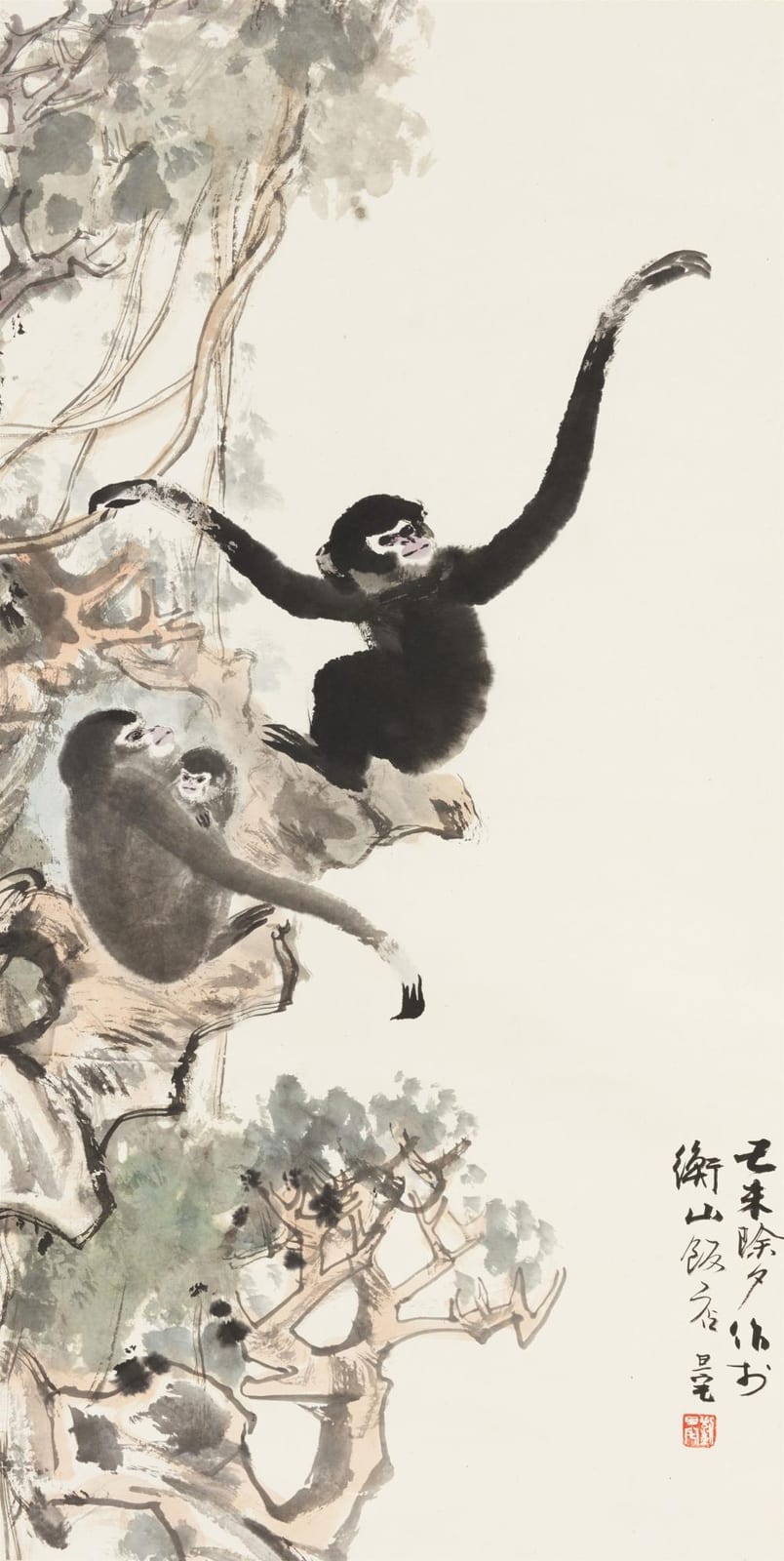 Danzhai Liu comparable auction result: three monkeys