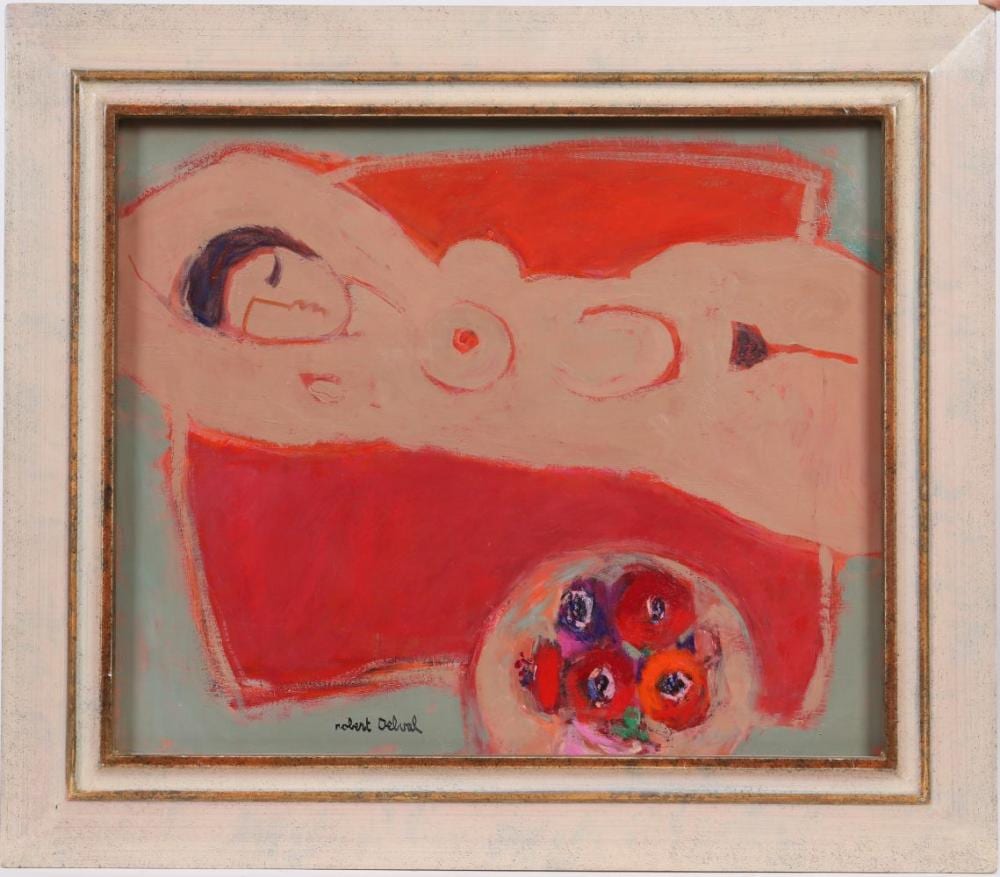 robert delval n en 1934 artiste peintre fran ais nu brun et an mones huile sur toile sign · Lux Auction · 2023-06-18 Robert Delval comparable auction result: robert delval n en 1934 artiste peintre fran ais nu brun et an mones huile sur toile sign