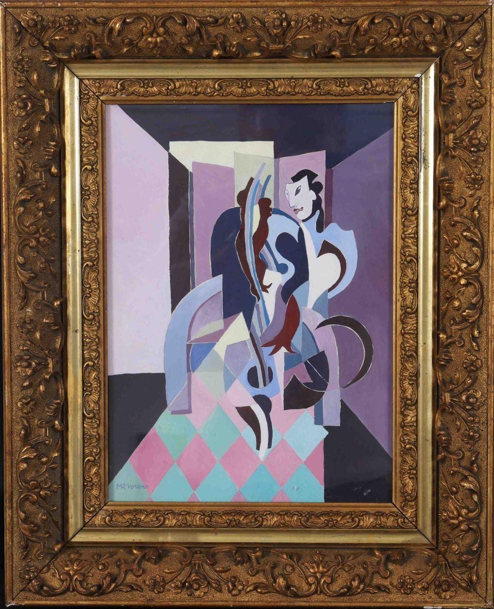michel moreno n en 1945 artiste peintre fran ais composition la contrebasse gouache sur ca · Lux Auction · 2023-06-18 Michel Moreno comparable auction result: michel moreno n en 1945 artiste peintre fran ais composition la contrebasse gouache sur ca