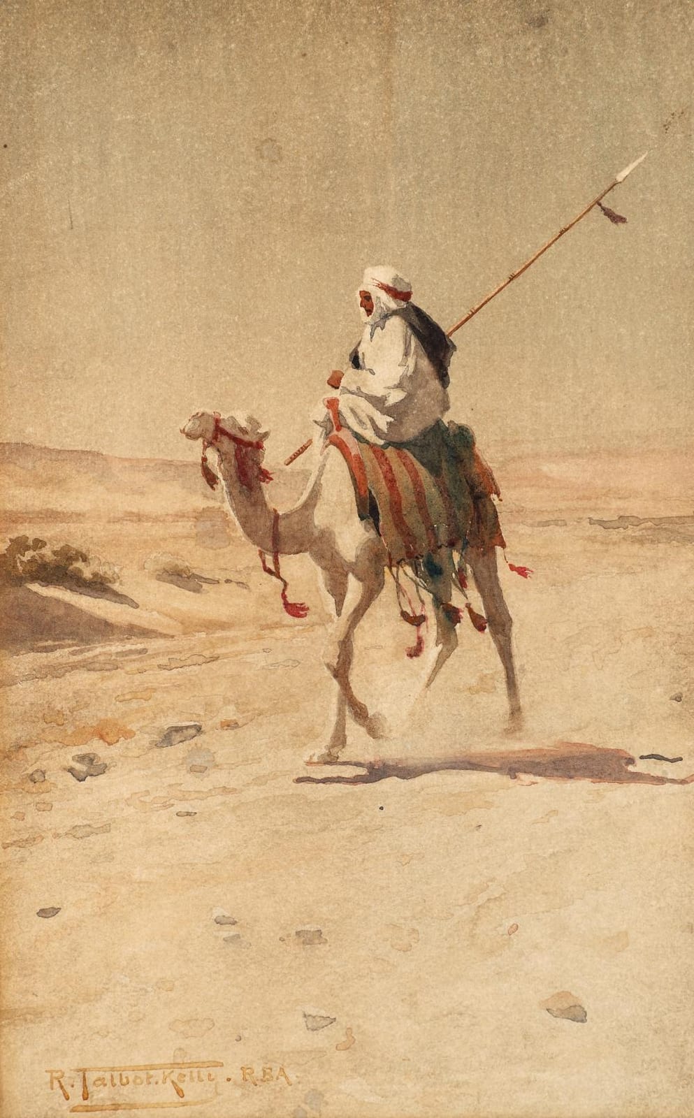 Robert Talbot Kelly comparable auction result: r talbot kelly watercolor on paper man on camelback
