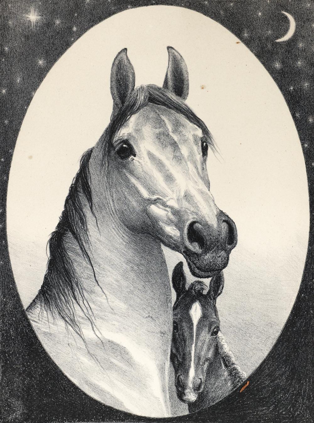 George Ford Morris comparable auction result: george ford morris 1944 lithograph the listening mare of the anazeh