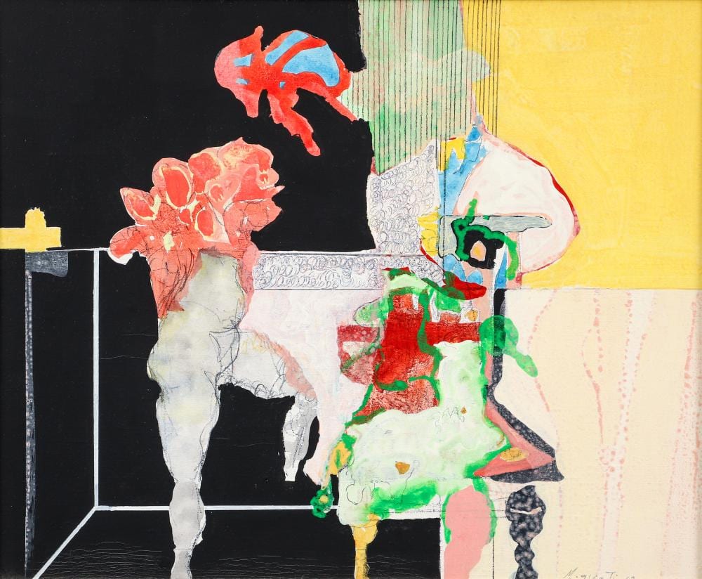 moshe givati 1969 mixed media on canvas untitled figures · Concept Art Gallery · 2023-06-10 Moshe Givati comparable auction result: moshe givati 1969 mixed media on canvas untitled figures