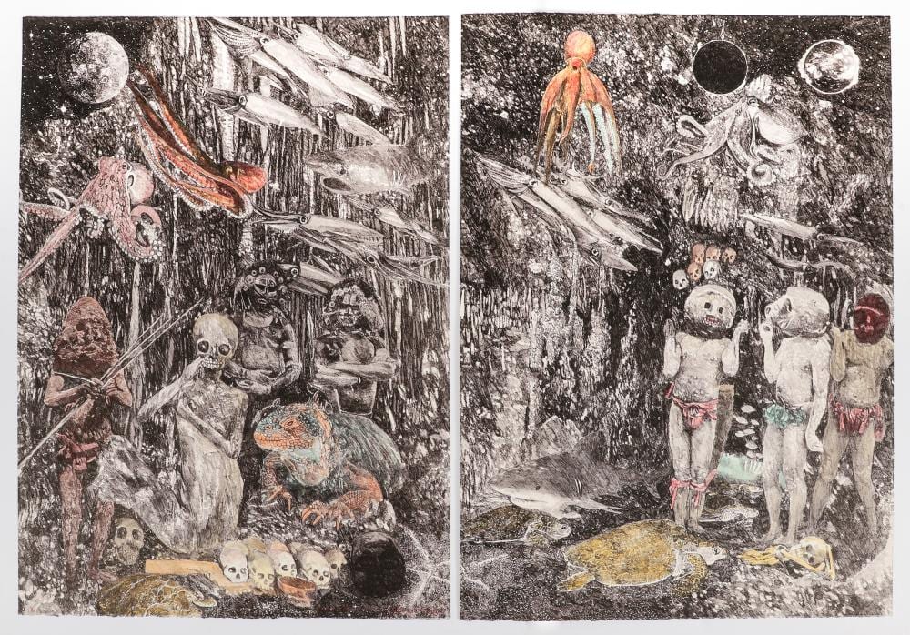 Ann McCoy comparable auction result: ann mccoy 1980 lithograph diptych the underworld