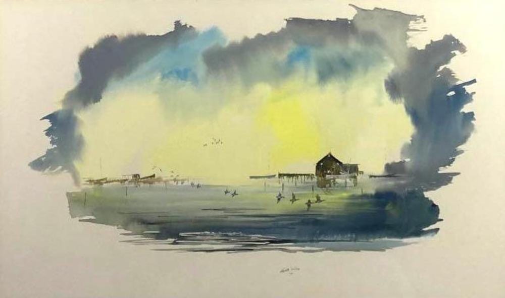 Herb Jones comparable auction result: herb jones landscape watercolor
