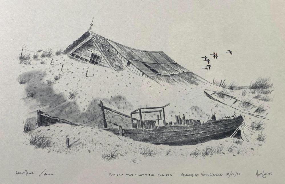 Herb Jones comparable auction result: herb jones study for shifting sands 1987