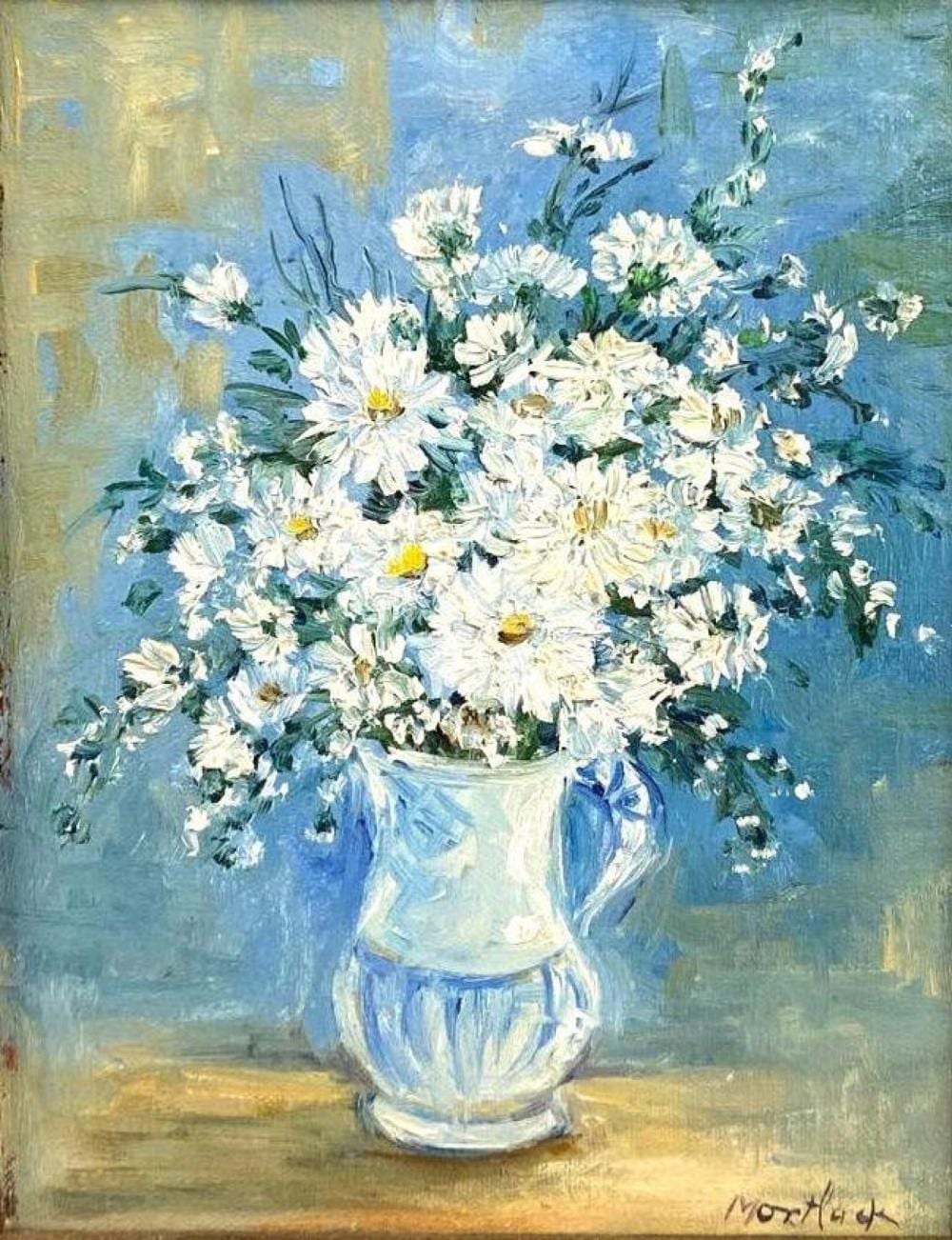 Edith Montlack comparable auction result: edith montlack floral oil painting