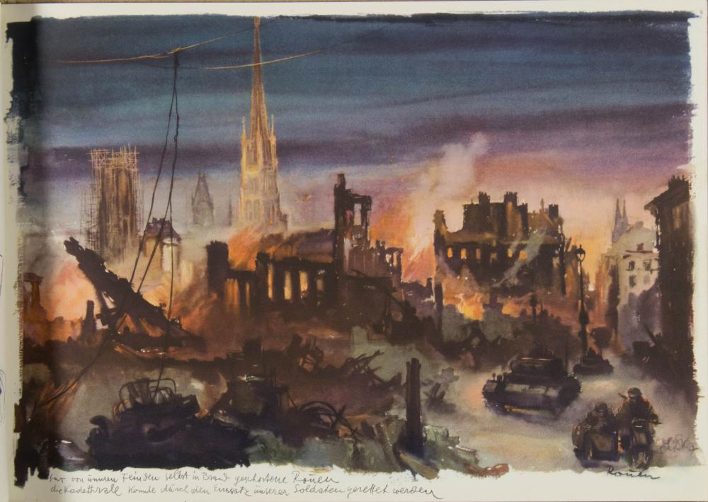 Hans Liska comparable auction result: german war art by hans liska
