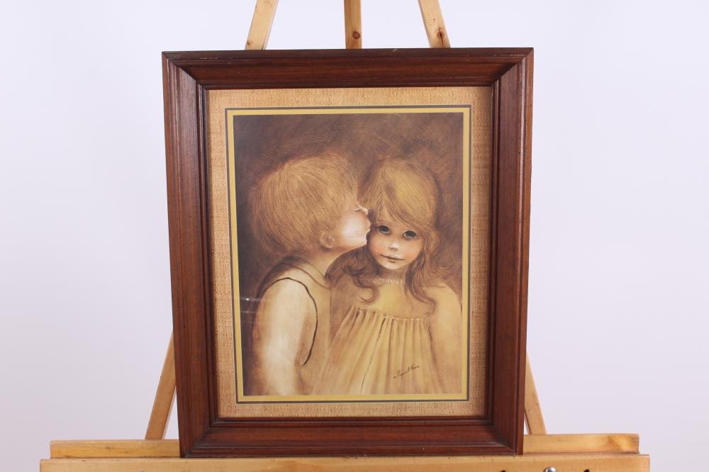 Margaret Kane comparable auction result: a little kiss print by margaret kane