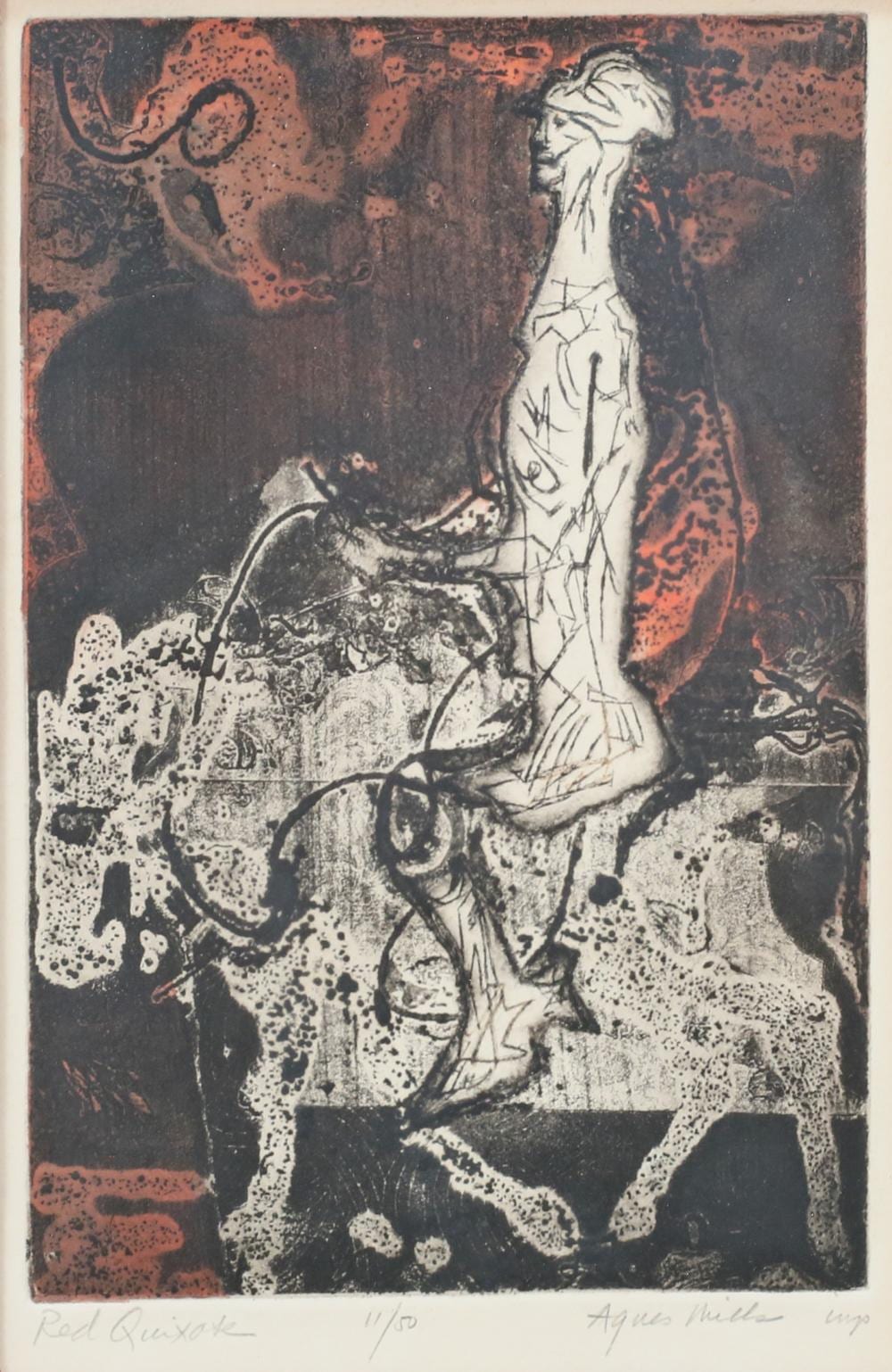 agnes mills etching red quixote · Willow Auction House · 2023-06-22 Agnes Mills comparable auction result: agnes mills etching red quixote