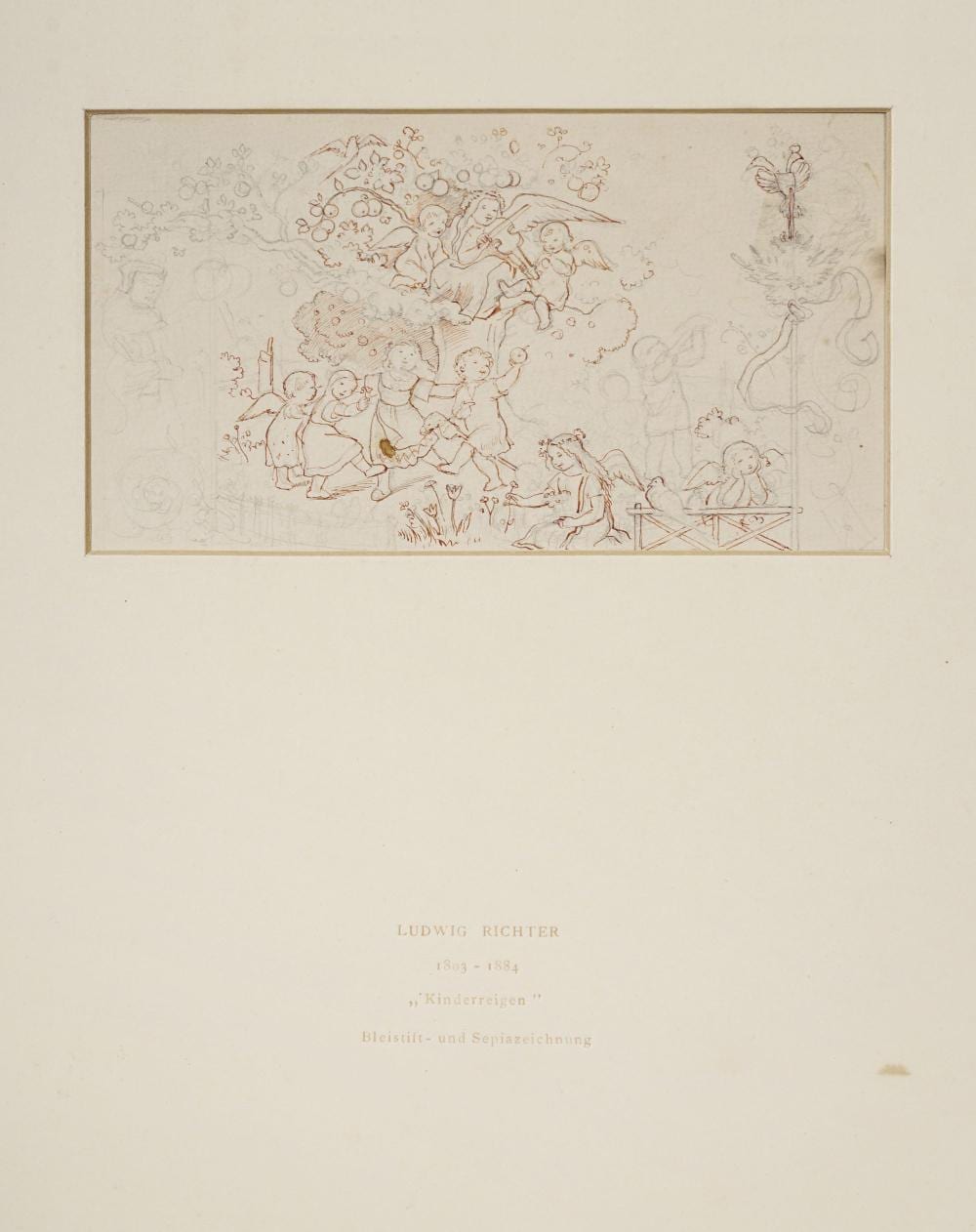 Ludwig (1803) Richter comparable auction result: adrian ludwig richter kinderreigen knabe im walde mid 19th cent