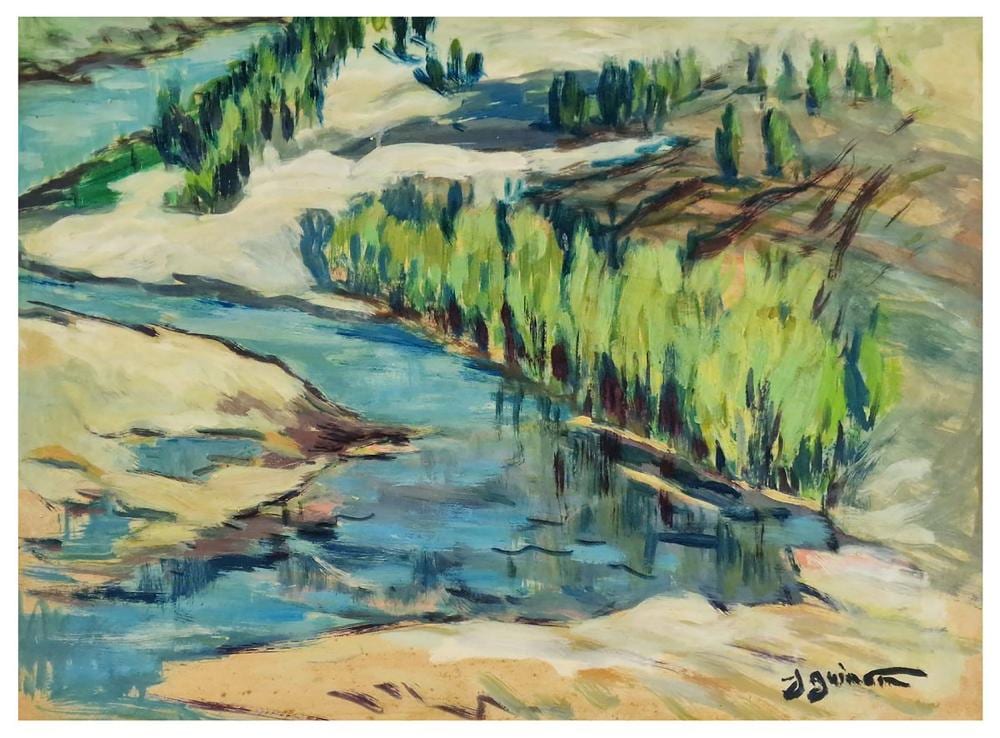 Jean Guindon comparable auction result: jean guindon 1883 1976 paysage la rivi re