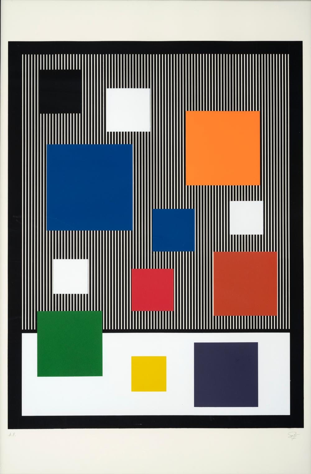 Jesus Rafael Soto - Couleur et bord noir, serie de Madrid comparable sale