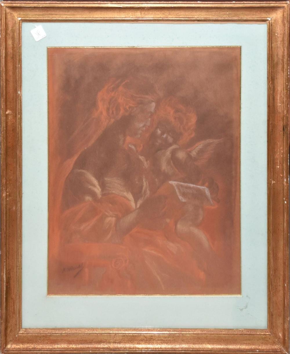 Alexander Warshawsky comparable auction result: alexander warshawsky 1887 1945 pastel painting of mother and child approx 19 1 2 x 5 1 2 inches overall framed size 27 1 2 x 23 1 2 inches