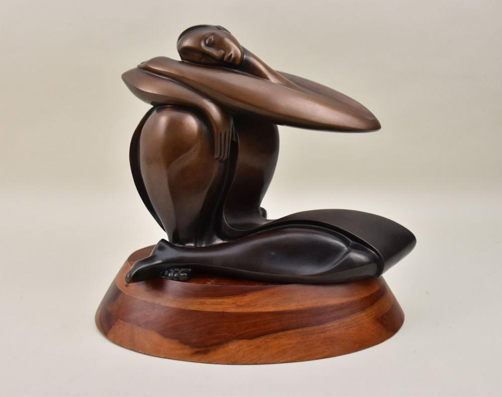 Anne Marie Paul comparable auction result: anne marie paul french 1949 2005 modernist bronze sculpture titled sleep edition 40 99 bronze size 15w x 11h on wood base