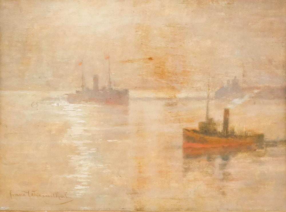 Franz Wiesenthal comparable auction result: franz wiesenthal two boats at twilight