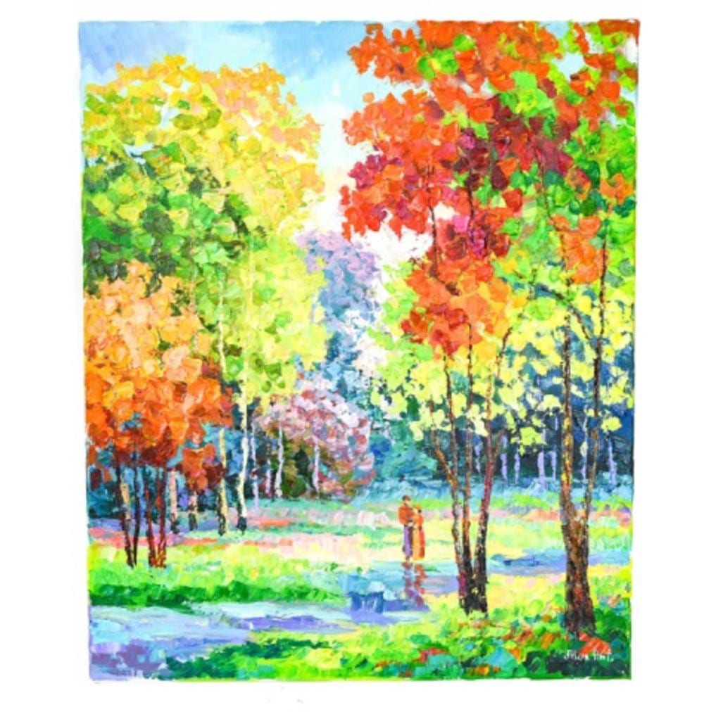 Alexander Antanenka comparable auction result: alexander antanenka oil painting of couple on walk