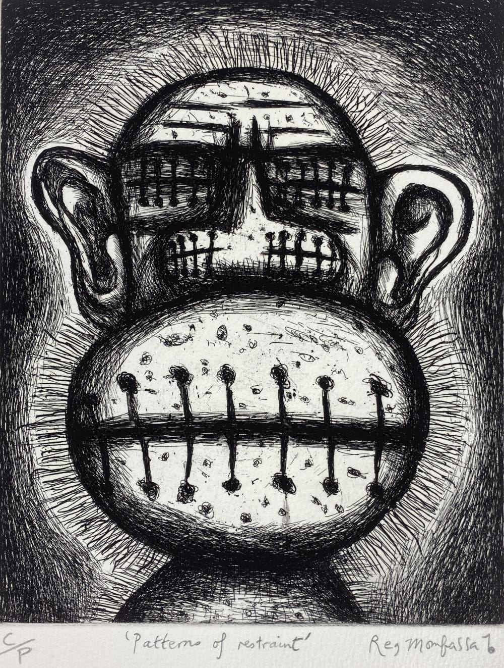 Chris comparable auction result: chris reg mobassa o doherty new zealand b 1951 patterns of restraint etching ed c p
