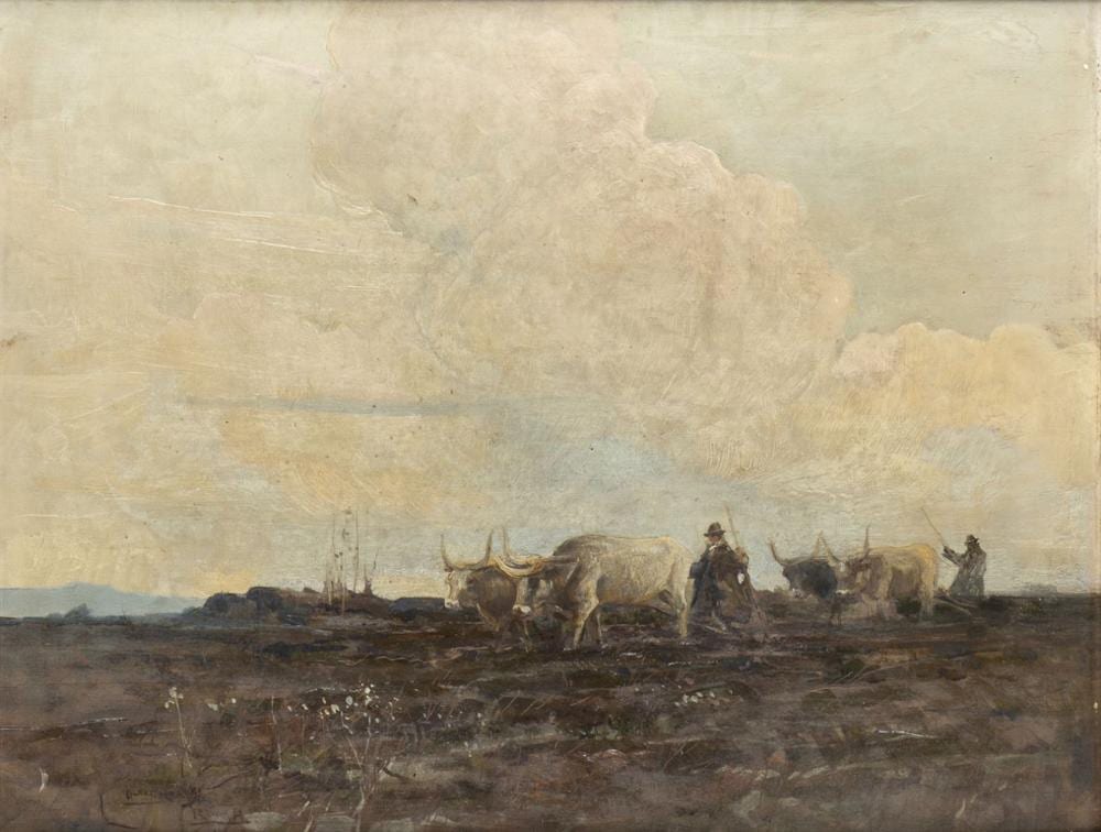 Alberto Carosi comparable auction result: alberto carosi rome 1891 1967 the herdsmen with oxen