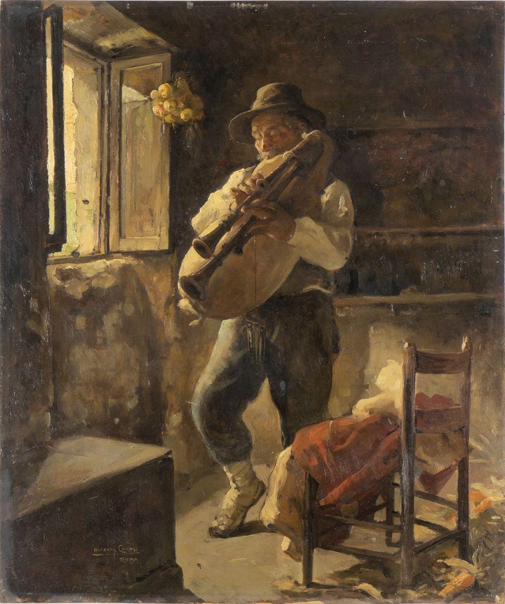 Alberto Carosi comparable auction result: alberto carosi rome 1891 1967 the bagpiper