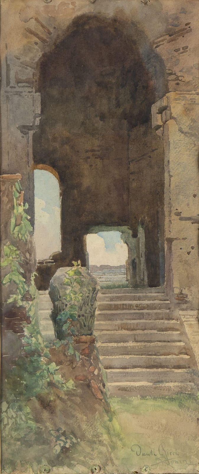 Dante (1879) Ricci comparable auction result: dante ricci serra san quirico 1879 rome 1957 view of roman ruins