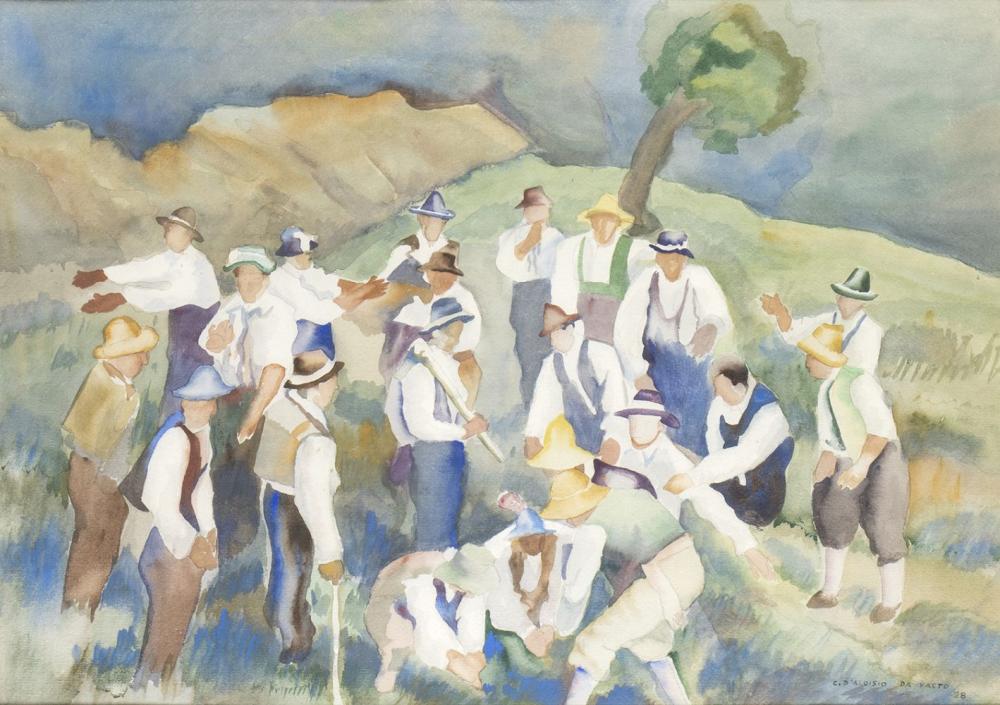 Carlo D'Aloisio da Vasto comparable auction result: carlo d aloisio da vasto chieti 1892 rome 1971 peasants in celebration 1928