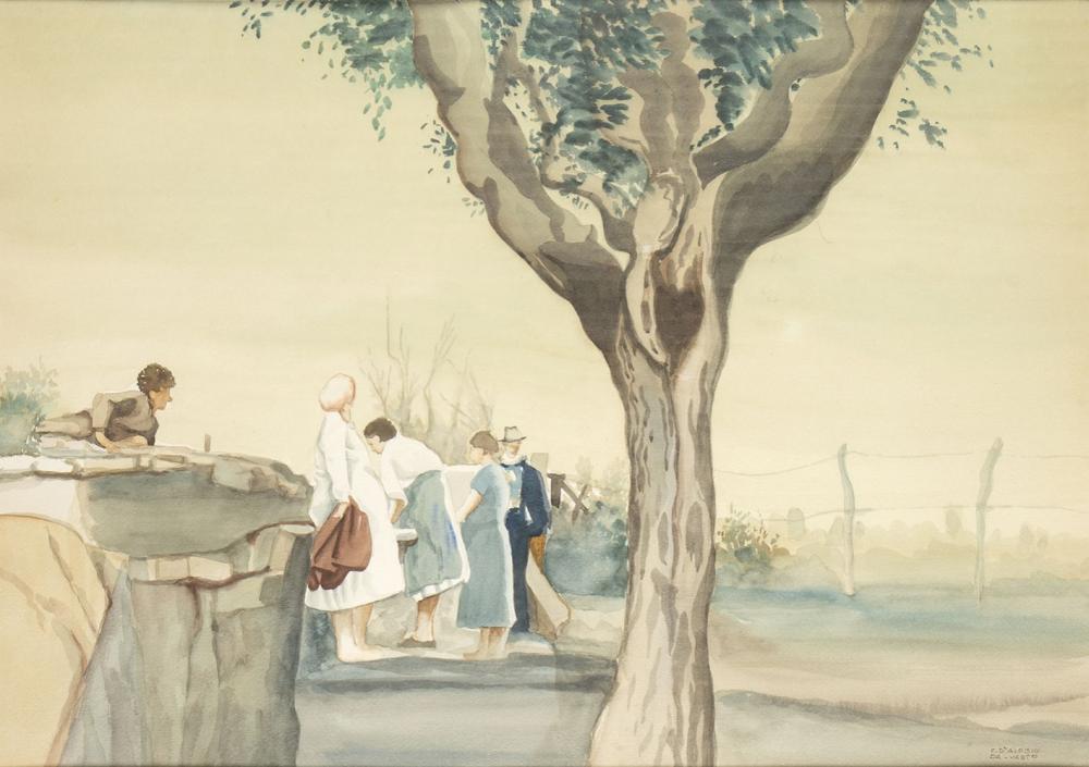 Carlo D'Aloisio da Vasto comparable auction result: carlo d aloisio da vasto chieti 1892 rome 1971 women at the wash house
