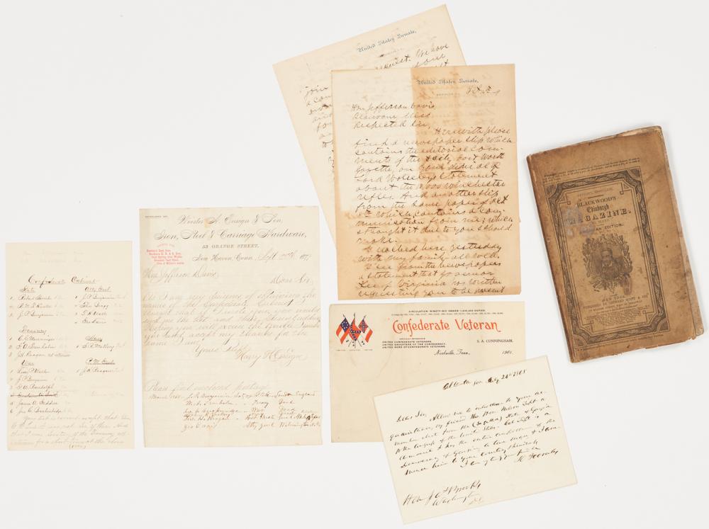 Jefferson Davis, Toombs & Reagan Post Civil War Letters and Ephemera sold by Case Antiques, Inc. Auctions & Appraisals, lot 555 — auction record photograph