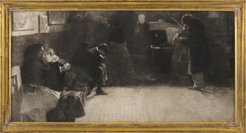 Leo Arndt comparable auction result: leo arndt etching beethoven